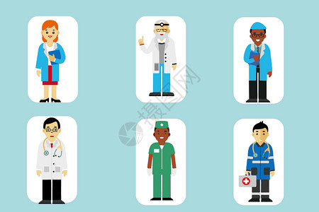 救护员医疗图标插画