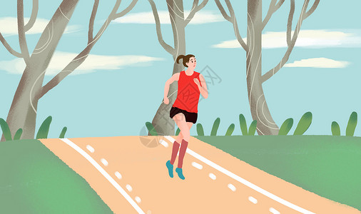 运动健身马拉松马拉松跑步插画