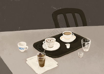 咖啡插画咖啡手绘图片素材