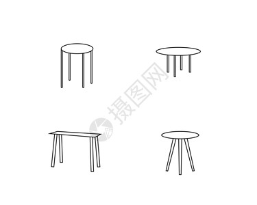茶几桌家具图标插画