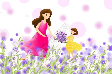 母亲节紫色花海高清图片
