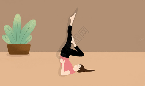 空中瑜伽素材瑜伽健身插画