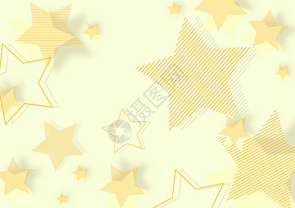 黄色中心线几何星星背景插画