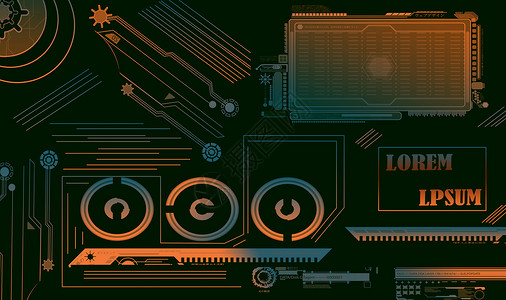 平面图案科技背景素材插画