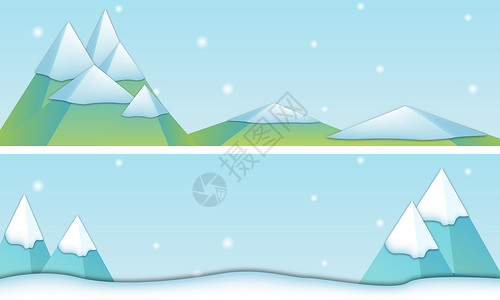 雪山几何插画背景图片