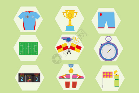 世界杯矢量图足球运动图标插画