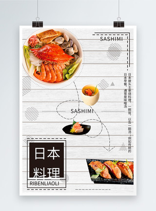 马肉刺身日本料理餐饮美食海报模板
