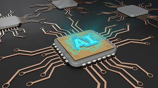 半导体背景AI人工智能电路板设计图片