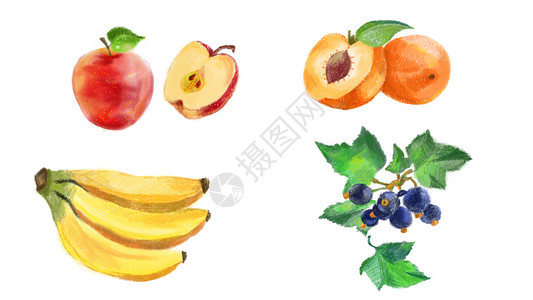 手绘水果素材背景图片
