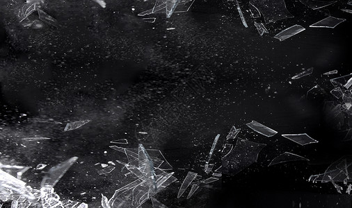 玻璃碎裂特效黑色玻璃碎片背景设计图片
