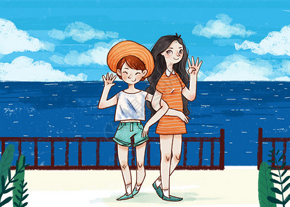 青年节旅行插画背景图片
