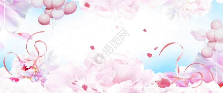 母亲节粉色花瓣温馨浪费背景设计图片