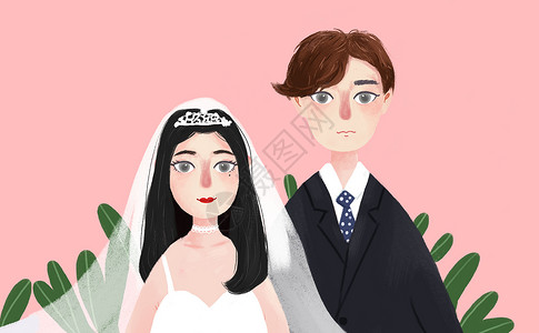 钢琴婚纱素材新婚新人插画