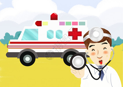 救护员红十字插画