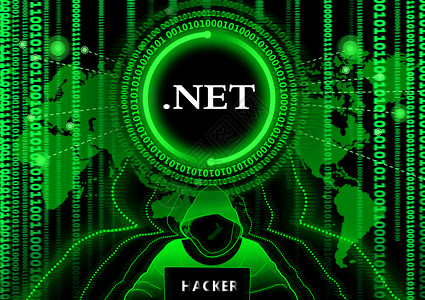 信息技术安全.NET互联时代黑客科技背景插画
