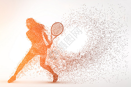 创意网球粒子剪影背景图片