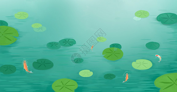 夏日荷塘绿色荷花池塘高清图片素材