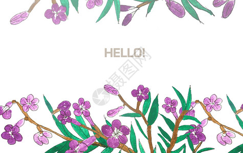 手绘紫色花朵背景图片