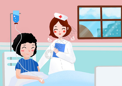 脐带护理护士插画