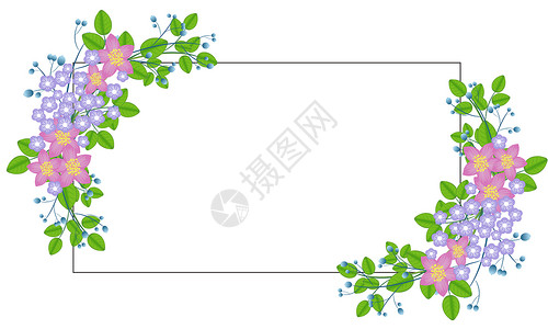 简约清新花卉边框图片