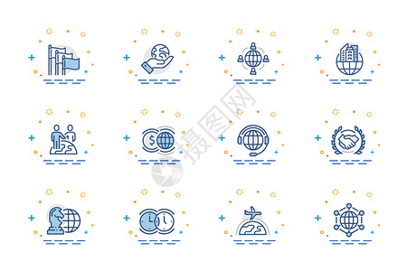 抽象设计时间国际通用图标插画