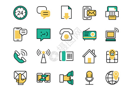 电话素材商务通信图标插画