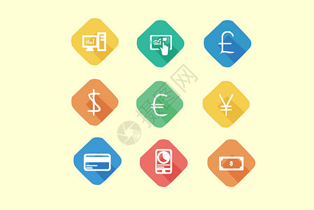 美元欧元经济金融类图标插画