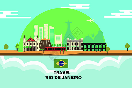 巴西圣保罗巴西旅游插画