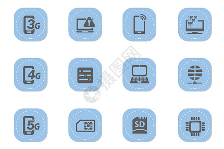 通讯信息通信图标插画