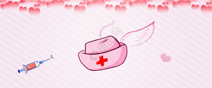 爱心小翅膀卡通国际护士节设计图片