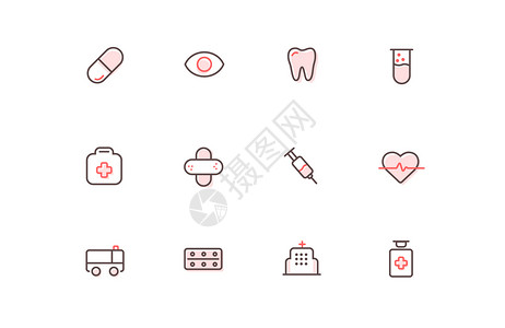 化学药瓶医疗线icon护士节图标插画