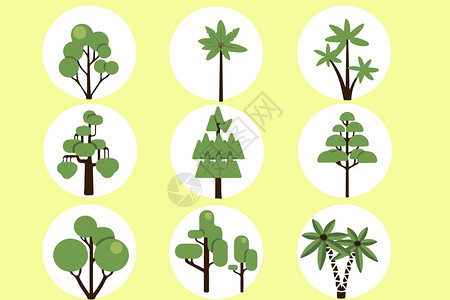 背景素材环保树类背景素材插画