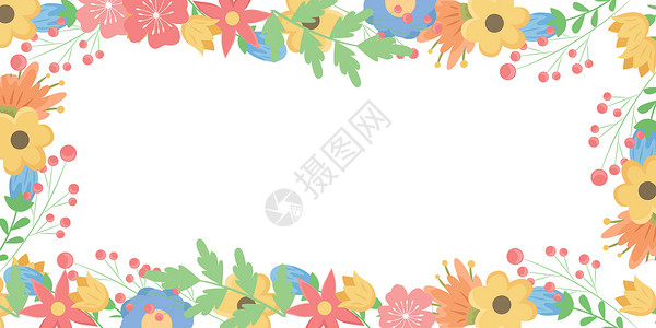 花卉边框背景图背景图片