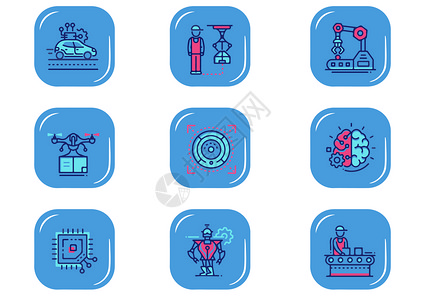 制造生产科技图标插画