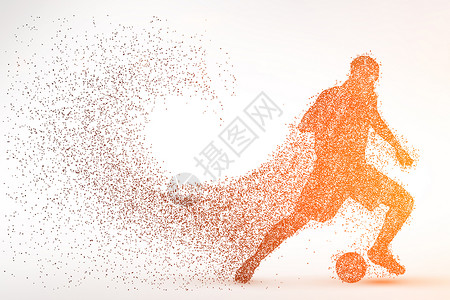 呐喊人物创意足球比赛剪影粒子设计图片