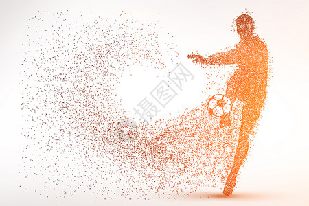 决战世界杯海报创意足球比赛剪影粒子设计图片