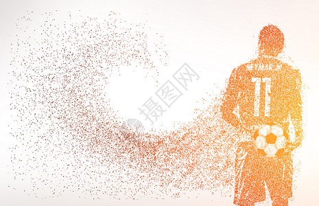 足球明星素材创意11号运动员背影设计图片