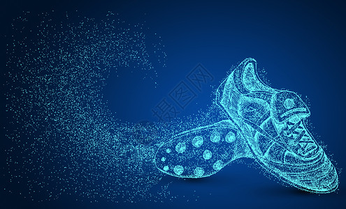 冰爪鞋创意足球鞋剪影粒子设计图片