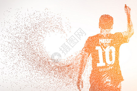 足球明星素材创意10号运动员背影剪影设计图片