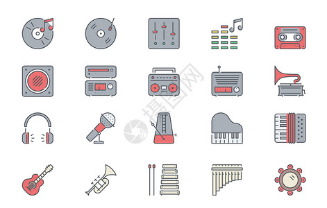 cd设计音乐乐器元素插画