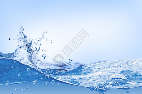 清凉水背景蓝色波状水纹高清图片