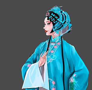 美女免抠中国戏曲 青衣插画