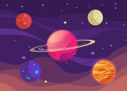 星球元素太空背景素材插画