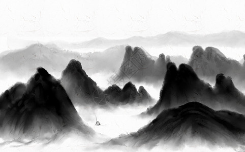 中国风水墨山水图片免费下载水墨山水插画