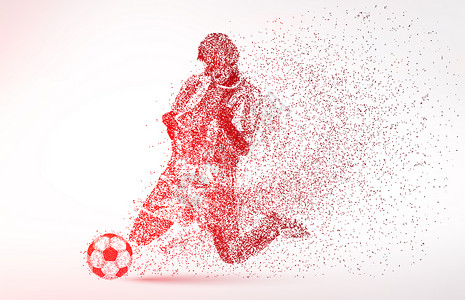 创意足球剪影运动员粒子图片