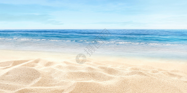 沙滩旗沙滩夏日清凉背景设计图片