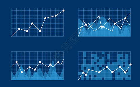矢量股市折线图高清图片
