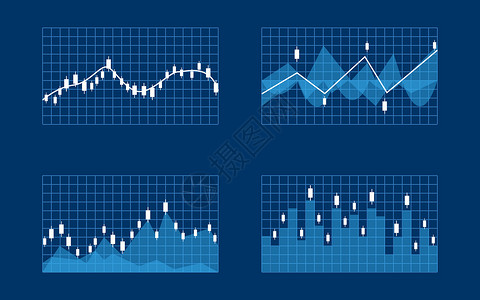 股市折线图商业图标矢量图高清图片