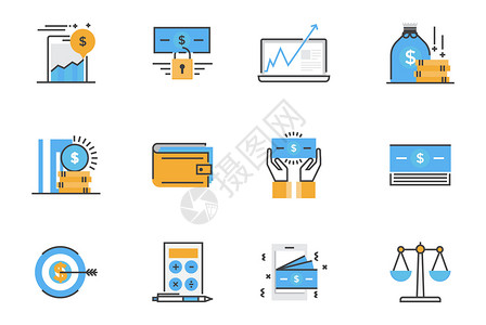 纸币设计金融图标插画