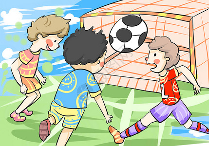 少年足球比赛足球运动插画